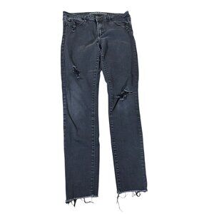 Articles of Society Size 32 Black Wash Distressed Skinny Raw Hem